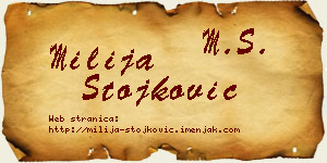 Milija Stojković vizit kartica